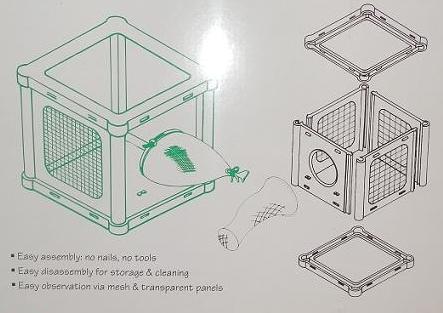 画像: 30×30×30ｃｍハードネットケージ(クツワムシやキリギリスの多頭飼いに・・・)